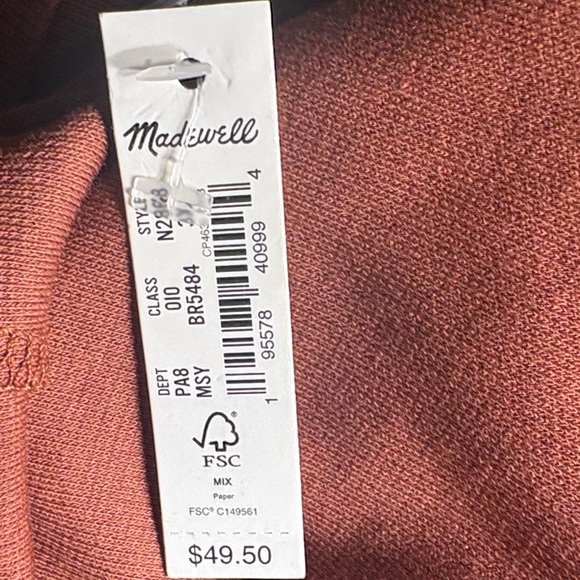 Madewell Drapey Rib Henley Tee — Size3X Long Sleeve Buttoned V-Neck - Picture 10 of 10